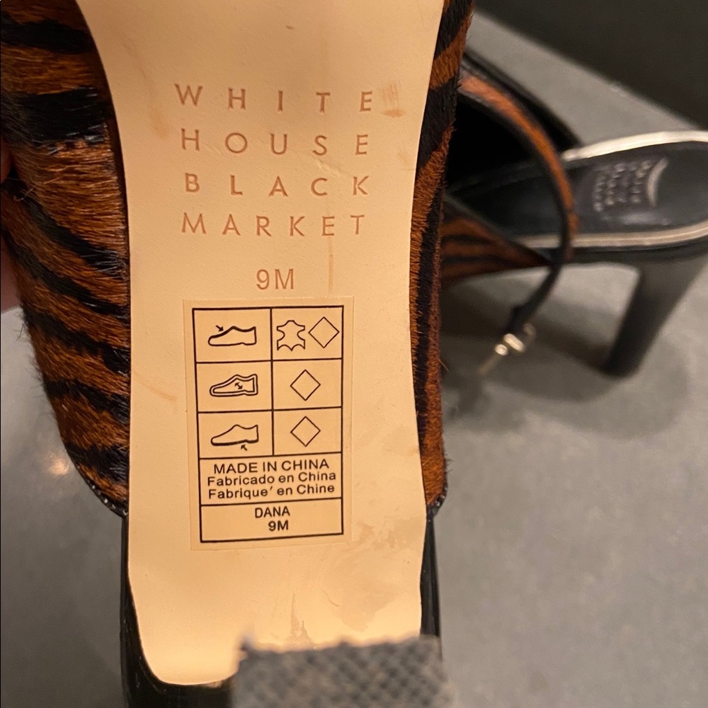 Leather Sling backs, ‘Dana’, White House Black Market animal print 9M - Picture 7 of 9